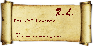 Ratkó Levente névjegykártya